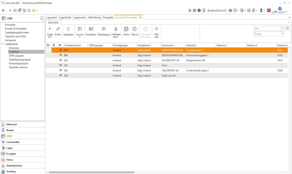 CRM i Uniconta